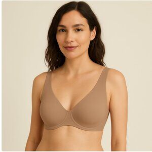 Third Love Second Skin Unlined Bra Beige Taupe Underwire Smooth Seamless 32G‎